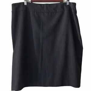 George Think Slim Back Slit 2X Dressy Career Grey Skirt